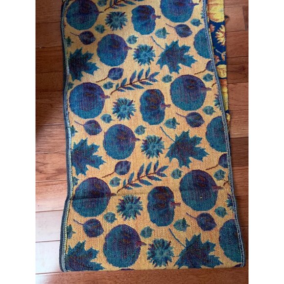 Fall Pumpkin and Leaves Tapestry Table Runner 12x70 - Picture 7 of 9
